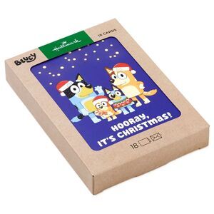 Hallmark Bluey Christmas Cards Hooray Pack of 18 NWT ***